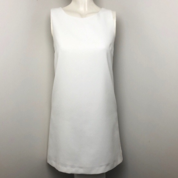Helmut Lang White Sleeveless Minimalist Shift Dress Size S - Picture 1 of 8